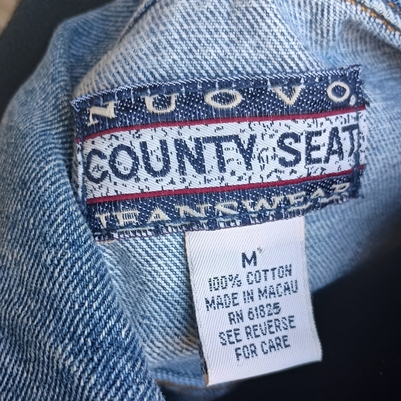 Vintage Nuovo Country Seat Transwear 100% Cotton Seat Blue Denim Vest_Med - Picture 5 of 6